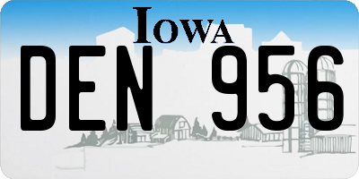 IA license plate DEN956