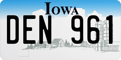 IA license plate DEN961
