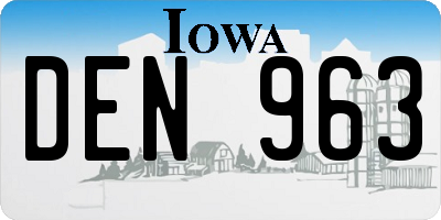 IA license plate DEN963