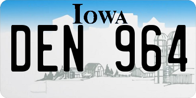 IA license plate DEN964