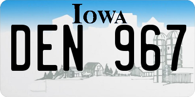 IA license plate DEN967