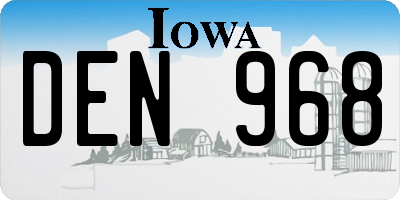 IA license plate DEN968