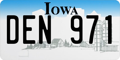 IA license plate DEN971