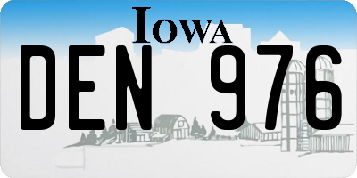IA license plate DEN976