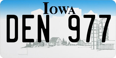IA license plate DEN977