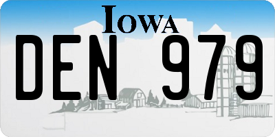 IA license plate DEN979