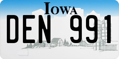 IA license plate DEN991