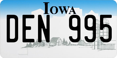 IA license plate DEN995