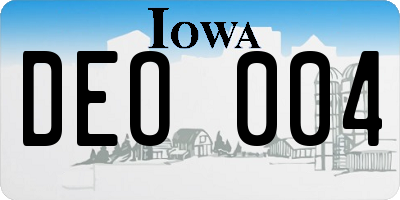 IA license plate DEO004
