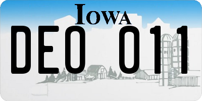 IA license plate DEO011