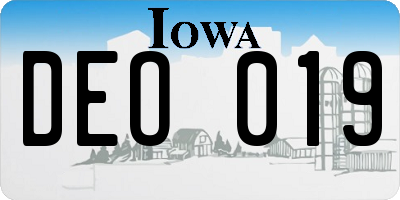IA license plate DEO019
