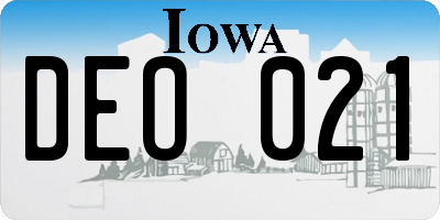 IA license plate DEO021