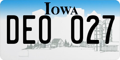 IA license plate DEO027