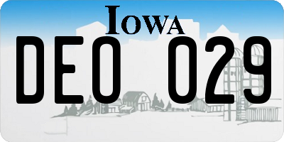 IA license plate DEO029