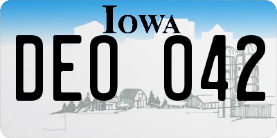IA license plate DEO042