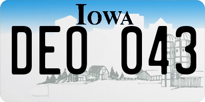 IA license plate DEO043