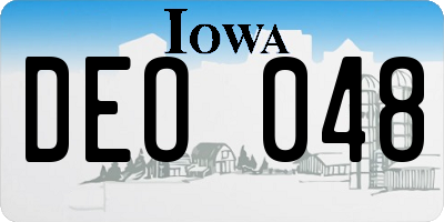 IA license plate DEO048