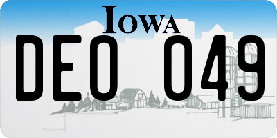 IA license plate DEO049