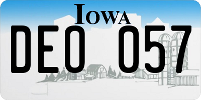 IA license plate DEO057