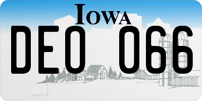 IA license plate DEO066