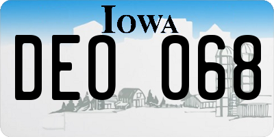 IA license plate DEO068