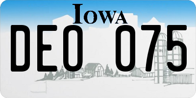 IA license plate DEO075