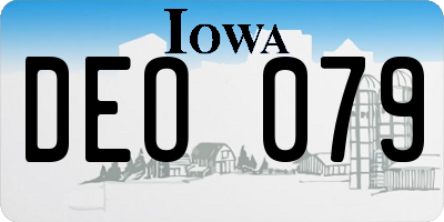 IA license plate DEO079