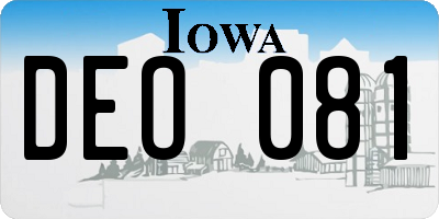 IA license plate DEO081
