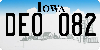 IA license plate DEO082