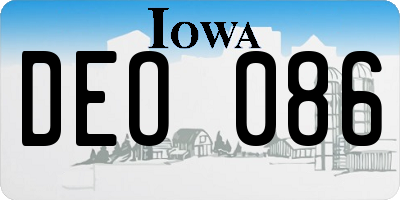 IA license plate DEO086