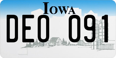 IA license plate DEO091