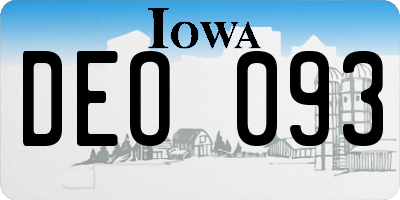 IA license plate DEO093