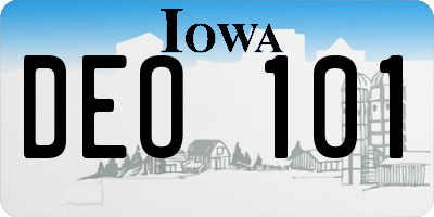 IA license plate DEO101