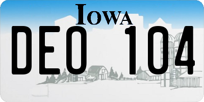 IA license plate DEO104