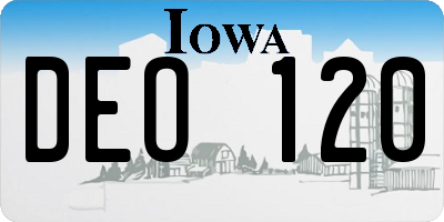 IA license plate DEO120
