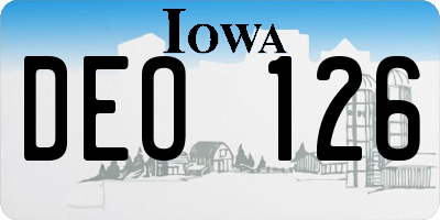 IA license plate DEO126