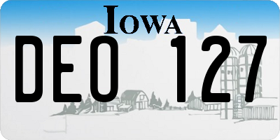 IA license plate DEO127