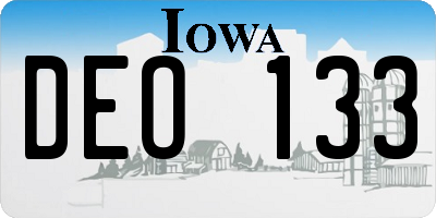 IA license plate DEO133