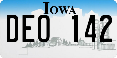 IA license plate DEO142