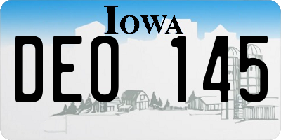 IA license plate DEO145