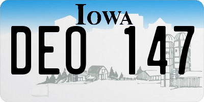 IA license plate DEO147