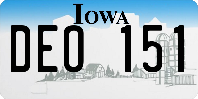 IA license plate DEO151