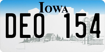 IA license plate DEO154