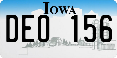 IA license plate DEO156
