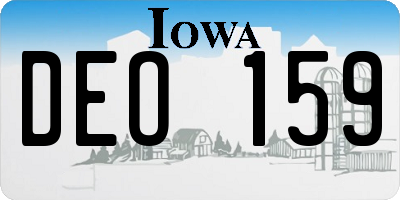 IA license plate DEO159