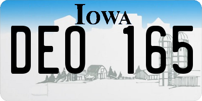 IA license plate DEO165