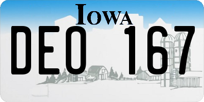 IA license plate DEO167