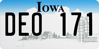 IA license plate DEO171