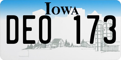 IA license plate DEO173