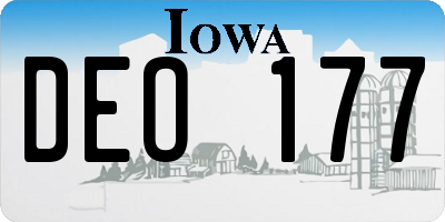 IA license plate DEO177